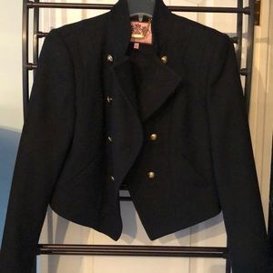 Juicy couture black blazer w/button detail